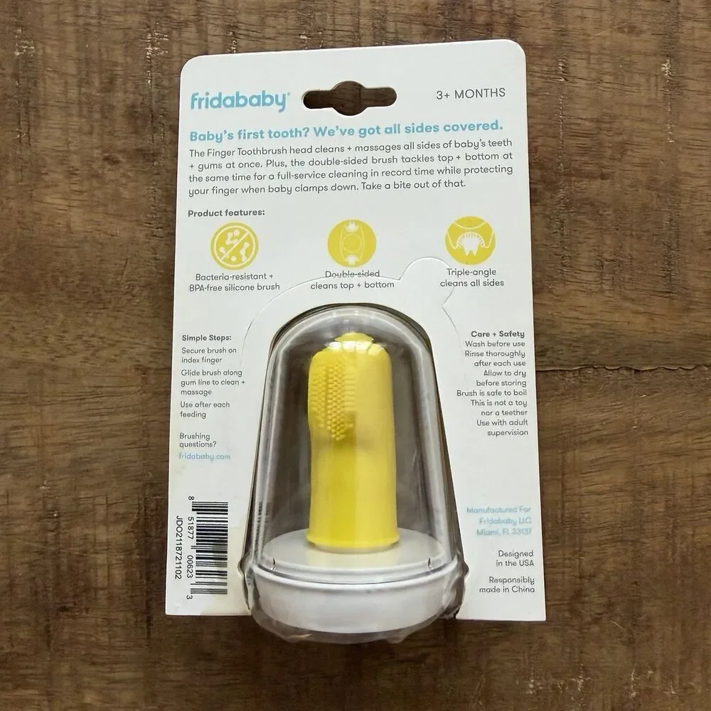 NEW Baby Baby's First Finger Toothbrush with Storage Case, 3 Months and Up 1pk